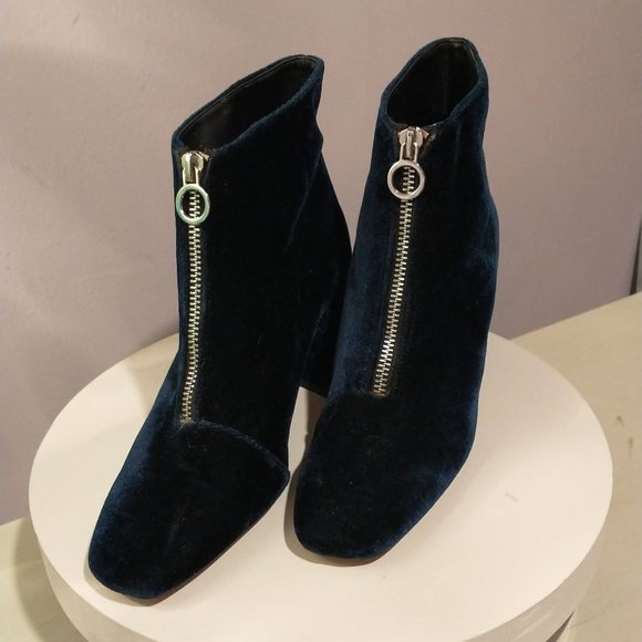 Brand New ZARA soft dark navy blue ankle boot size 5 -5.5 - Picture 2 of 11